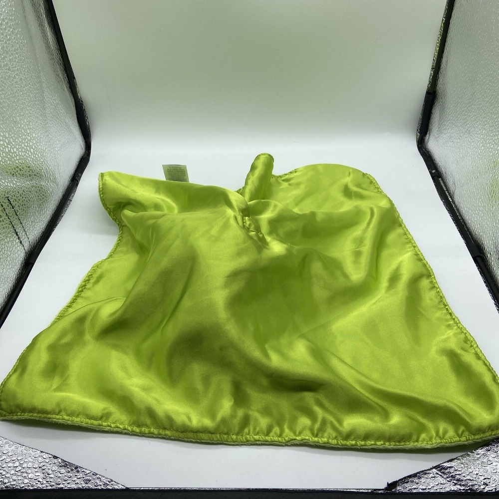 Okie Dokie Monkey Lovey Lime Green Minky Dot Satin Plush Snuggler - Picture 6 of 9